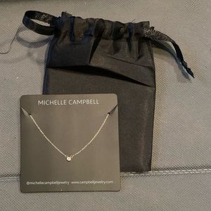 Michelle Campbell Sterling Silver Diamond Bezel Necklace